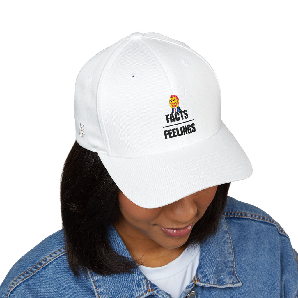 Facts Over Feelings Embroidered Cap — Bold Trump Caricature Dad Hat