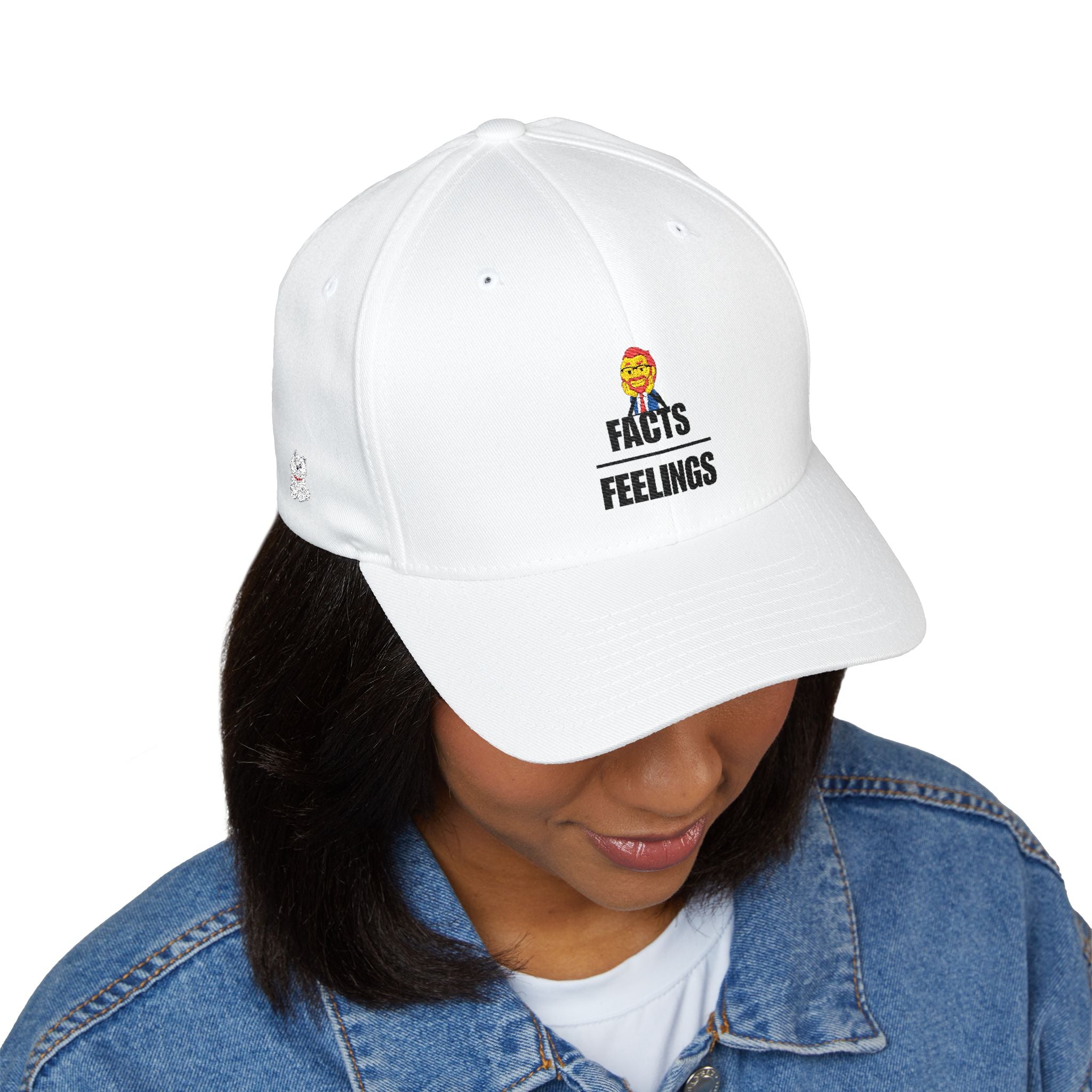 Facts Over Feelings Embroidered Cap — Bold Trump Caricature Dad Hat