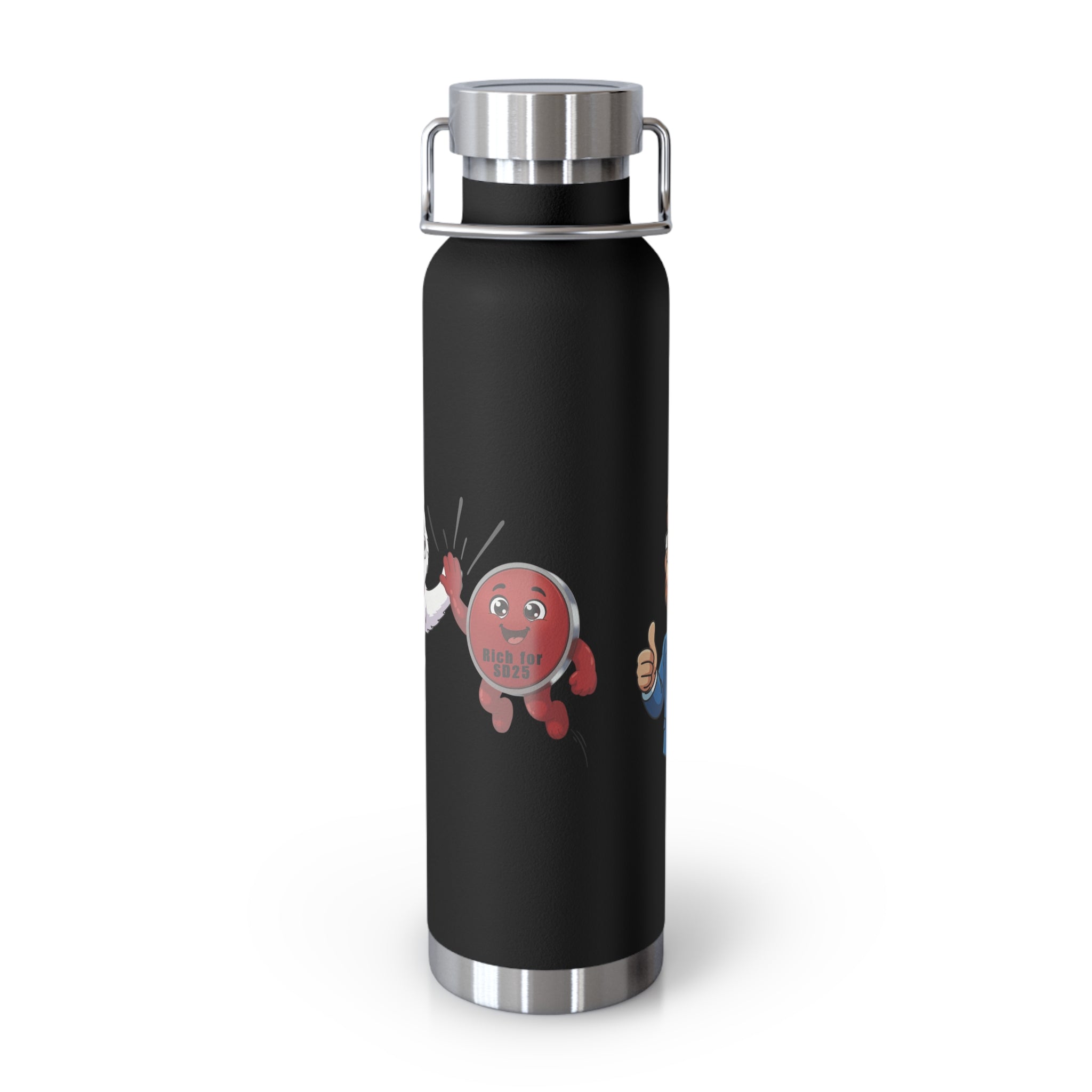 22oz Insulated Water Bottle with Baymax and Voter Button.