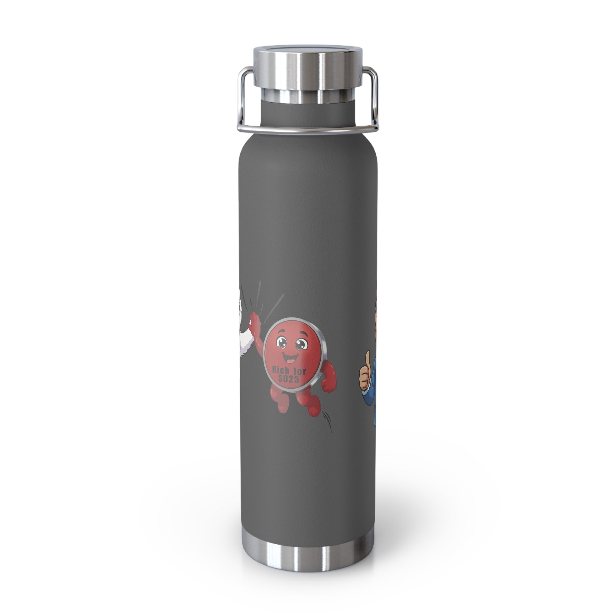 22oz Insulated Water Bottle with Baymax and Voter Button.