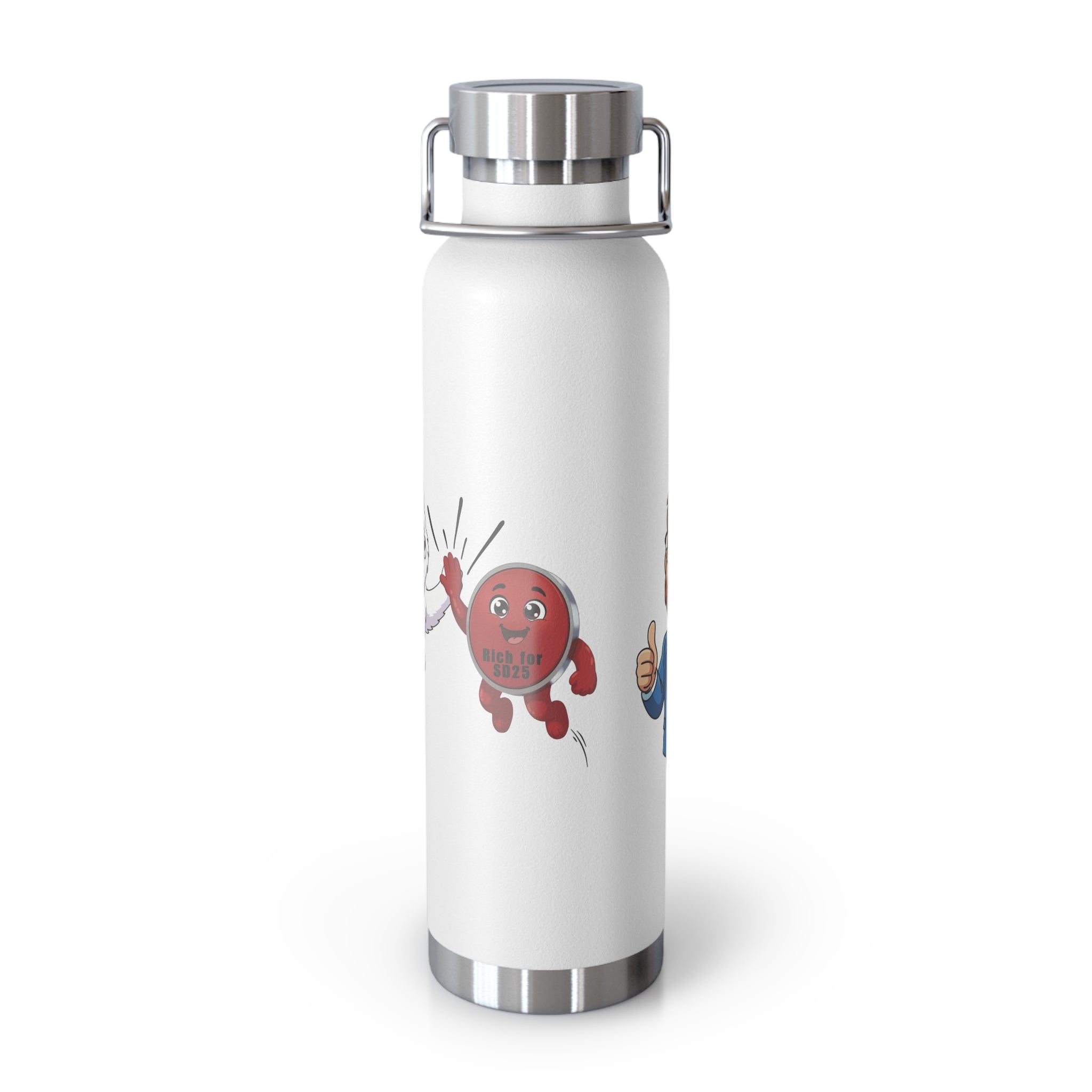 22oz Insulated Water Bottle with Baymax and Voter Button.