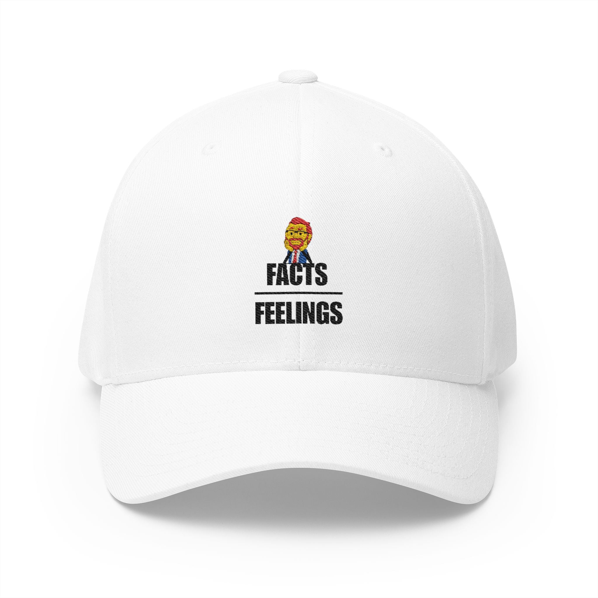 Facts Over Feelings Embroidered Cap — Bold Trump Caricature Dad Hat